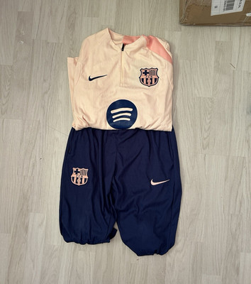 Nike FC Barcelona Trainingsanzug Set Viertelzip-Oberteil & Hose Rosa/Blau