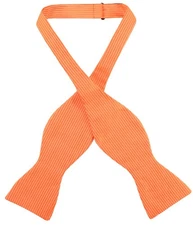 Antonio Ricci SELF TIE Bow Tie Solid BURNT ORANGE Color Ribbed Mens BowTie