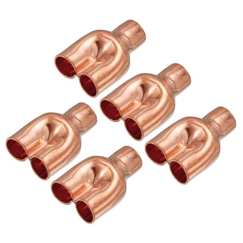 5pc Tee Y Type Copper Fitting Welding Joint Split Union Intersection 1/2 Inch ID