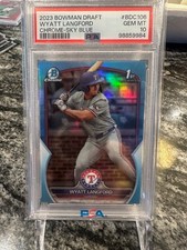 2023 Bowman Draft #BDC106 Wyatt Langford Chrome Sky Blue PSA 10