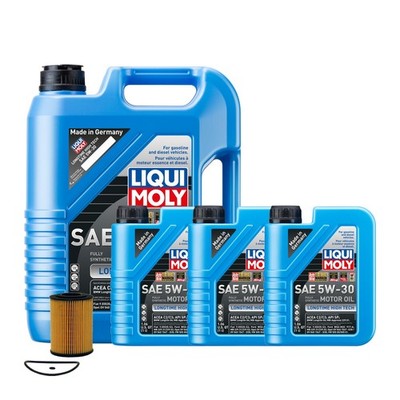 8L Liqui Moly Longtime High Tech 5W-30 Wix Oil Change Kit for Mercedes E350 3.0L