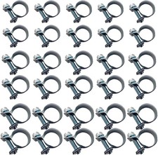 30Pcs 1/4" 5/16" 3/8" Fuel Injection Gas Line Hose Clamps, Stainless Steel Adjus