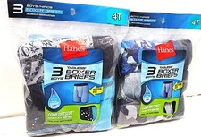 Hanes Boys' ComfortSoft Waistband Boxer Briefs, 6 Total Briefs, Size 4T NIP