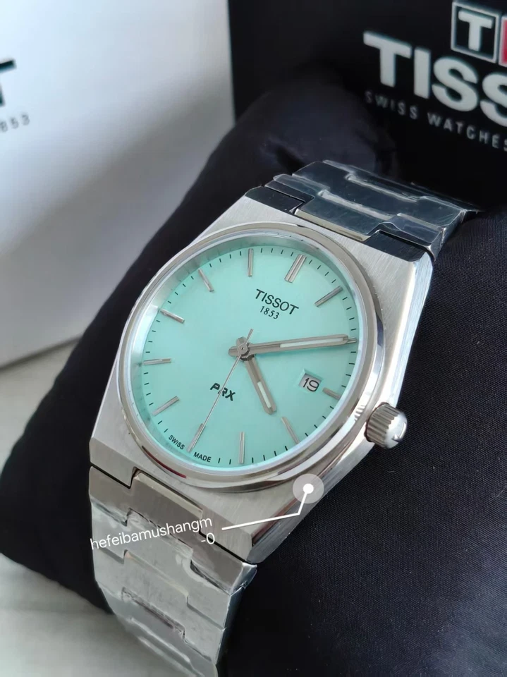 Nuevo Tissot PRX 40mm Reloj Hombre Cuarzo Esfera Verde Claro T137.410.11.091.01 Foto 3 de 4