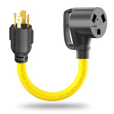 30 Amp 4 Prong to 3 Prong RV Generator Adapter Cord, Twist Lock NEMA L14-30P ...