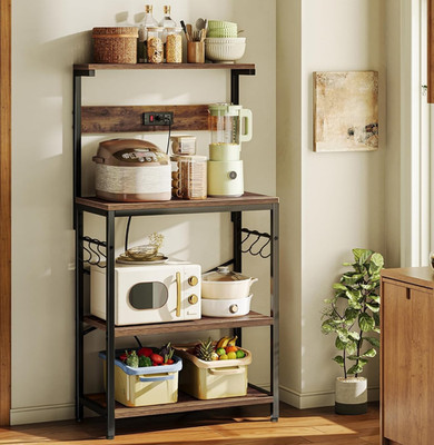 Brand new in box SUPERJARE 4-Tier Adjustable Baker's Rack w/ Hooks Power Outlets
