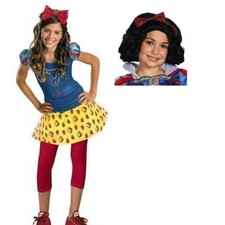 Snow White Halloween Costume 10/12 Disney Princess Dress, WIG Headband Girls