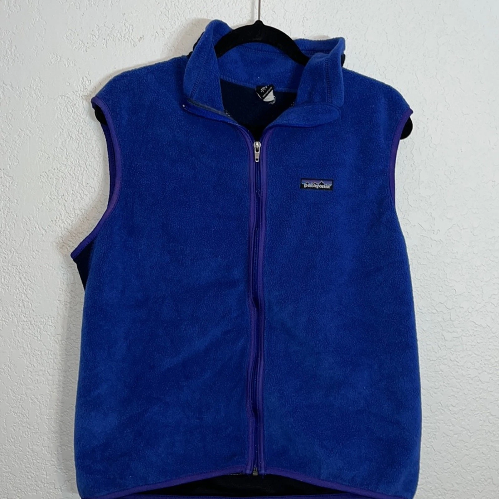 Patagonia Vintage 90’s zip up fleece P.E.F blue vest Made in USA Gorpcore Ski
