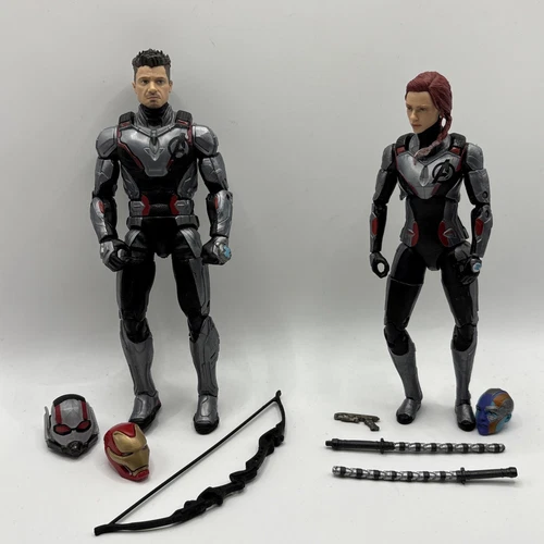 Marvel Legends MCU Avengers Endgame Hawkeye Black Widow Figuras Paquete de 2 Completo