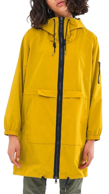 $140  Esprit EDC Nylon Parka Jacket Mustard Yellow!   SZ XS   Elbow Stain  NWT!