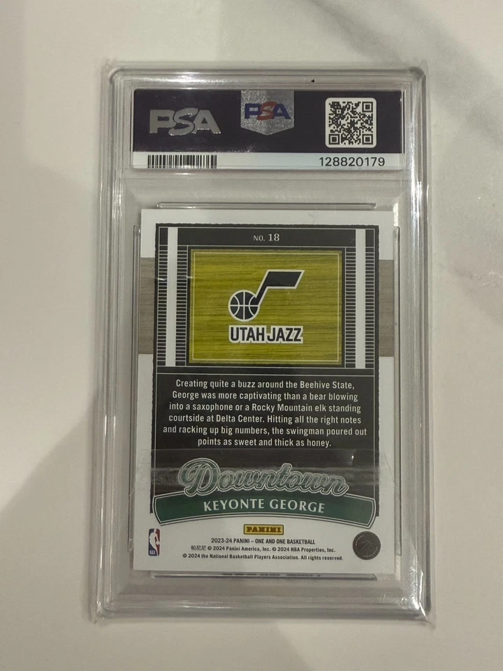 PSA 9 2023 PANINI ONE AND ONE #18 KEYONTE GEORGE DOWNTOWN RC CH - Image 3 of 3