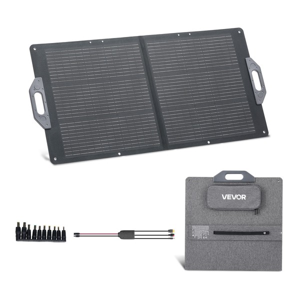 Vevor Faltbares Solarpanel 100W SolarladegeräT Tragbares Mono Solarmodul IP65-image