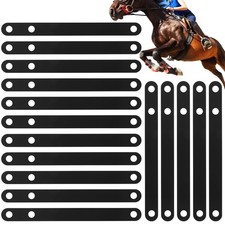 Sadnyy 16 Pcs Black Rubber Adjustable Single Ply Spur Keeper Heel Straps 9.84"