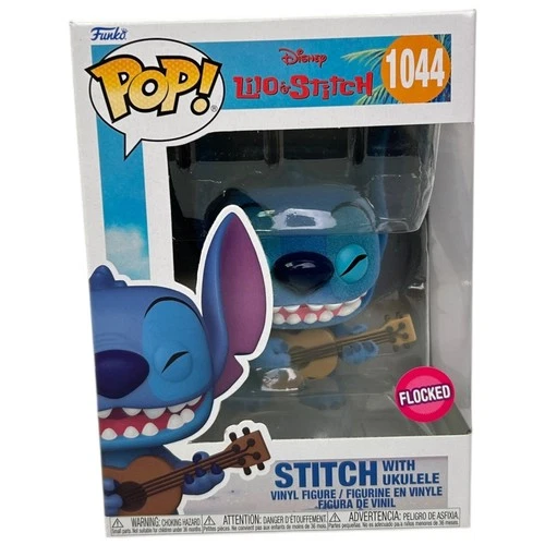 Funko POP Stitch With Ukulele #1044 Vinyl Figure FLOCKED Lilo & Stitch Disney