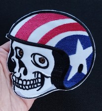 Skeleton Skull EASY RIDER USA Helmet Embroidered Sew On Jacket Shirt Vest PATCH