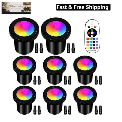 RGBW Low Voltage Landscape Lights, 16 Color Changing Outdoor In-Ground Lights...