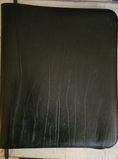 Day-Timer Western Coach Leather Zippered Planner Cover, Black, Fits 8.5x11 Pages