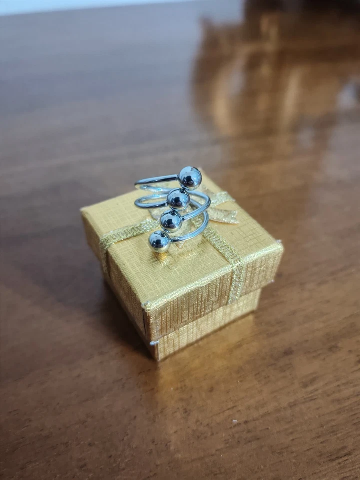 Anello In Acciaio Inox Regolabile Multisfere - Immagine 4 di 4