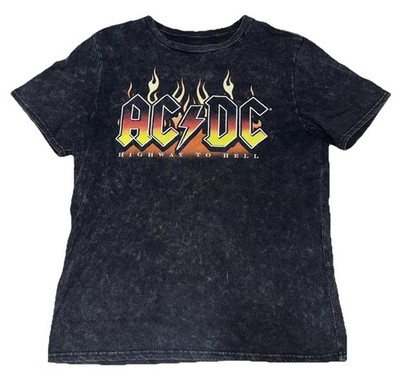 ACDC Highway to Hell North American Tour 1979 Men s Large T-Shirt Faded Black  