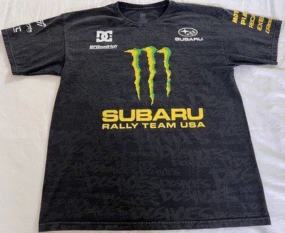 DC Shoes Ken Block 43 Subaru Rally Team USA Monster Energy Black Tee L