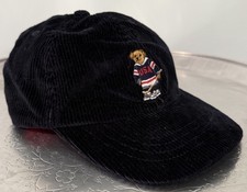 Youth Polo Ralph Lauren USA Bear Dark Navy Blue Corduroy Strapback Size 4-7
