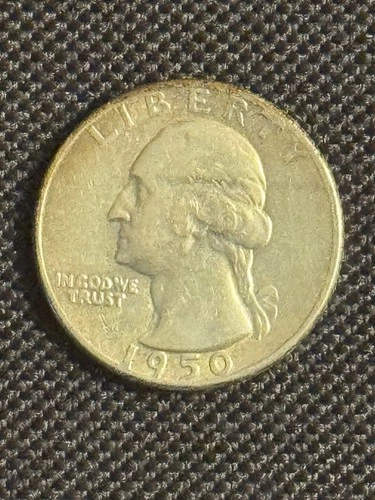 Extremely Beautiful 1950 S Washington Head SILVER Quarter!