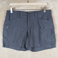 Eddie Bauer Women's Gray Cargo Shorts Size 6 Nylon Spandex Outdoor Hiking Casual