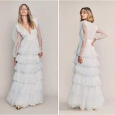LoveShackFancy Francoise Free People Gown Sz 2 White Dress Wedding Bridal Boho