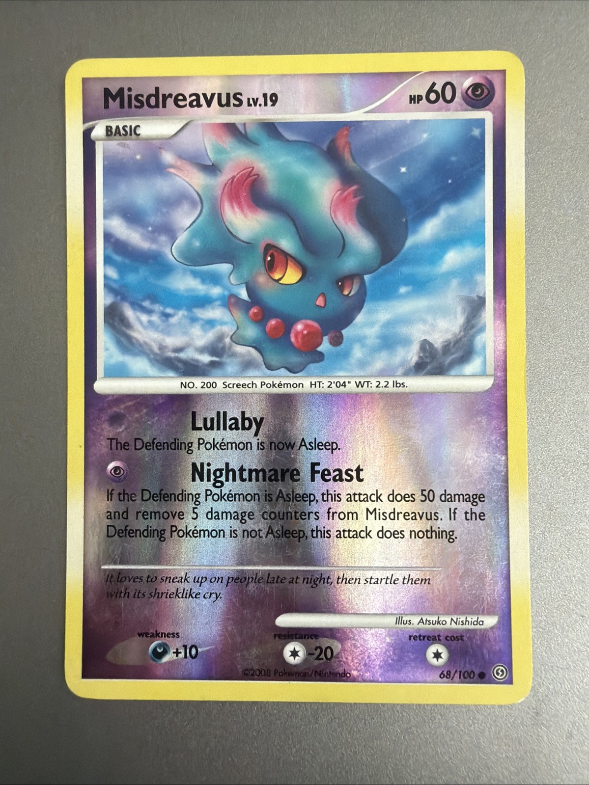 Pokemon - Misdreavus - Stormfront - 68/100 - Reverse Holo - 2008 - Vintage