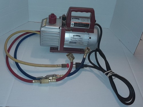 U.S. General 2 Stage 3 CFM Vacuum Pump 66466 HVAC w/ Hoses