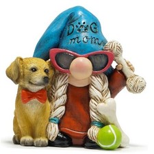 Dog Mom Garden Gnome Statue with Puppy Cute Resin Garden Decor, Dog Themed-a