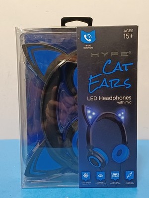 HYPE Cat Ear LED Headphones with Mic in Blue ︎ BRAND NEW SEALED 