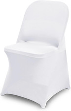 1 Pack White Spandex Stretch Folding Chair Covers for Wedding Party,Universal...