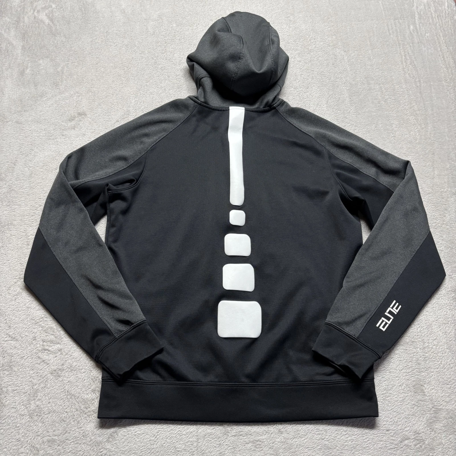 Nike Therma Fit Jacket Mens M Black Gray Full Zip Training Hood Elite