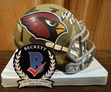 Trey McBride Autographed Arizona Cardinals CAMO Mini Helmet Witness Beckett
