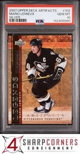 2007 UPPER DECK ARTIFACTS SILVER #102 MARIO LEMIEUX HOF #/100 POP 3 PSA 10