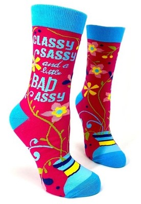 Fabdaz Classy Sassy and a Little Bad Assy Women's Crew Socks NWT