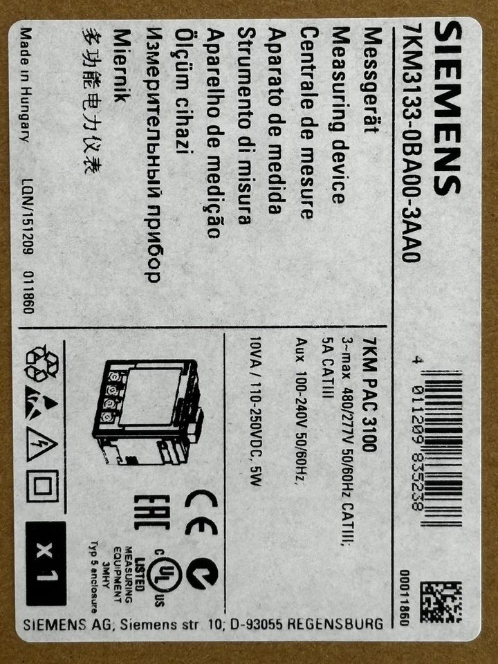 Siemens Sentron PAC3100 7KM3133-0BA00-3AA0 -  (7KM3133-0BA00-3AA0) - Bild 3 von 3