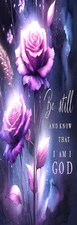 " BE STILL" VERSE, ROSES FLOWERS, BIRDS,DOGS,CATS,FAIRIES-BOOKMARK & TASSEL