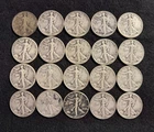 Walking Liberty Silver Half Dollar Roll 20 Mixed Dates And Grades Unsearched
