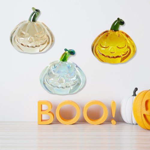 Kristall Halloween Kürbis Figur Sammlerstück Glas Kürbis Ornament Geschenk - Bild 4 von 7