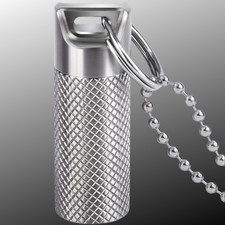 Small Pill Box Titanium Pill Fob Necklace Nitro Mini Waterproof Pill Holder