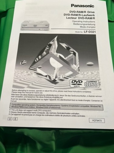 PANASONIC LF-D321SC DVD-RAM 4.7GB - USED / Fully Functional -A++ Cosmetic - Afbeelding 6 van 8