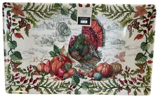 Rachel Ashwell The Farmhouse Thanksgiving Fall Turkey Pumpkins Melamine Platter 