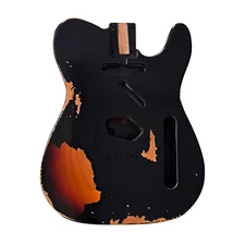 Relic TL Electric Guitar Body Nitro Top Alder Wood DIY Guitar Body S-S Black