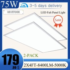 2x4FT LED Flat Panel Troffer Light,75W 5000K Recessed Back-Lit Drop Ceiling Lamp