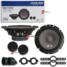 Alpine SXE-1751S 6.5" 2-way Car Audio Component Speaker System (Pair)