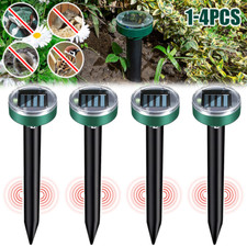1-8PCS Solar Ultrasonic Deterrent Repeller Pest Scarer Mole Rat Garden Repellent