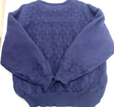 Oscar Jacobson 100 % Wolle Pullover Golf Herren Large blau Thermo Mittelschicht Vintage