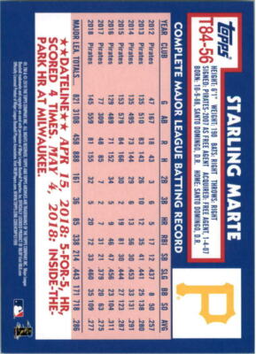 2019 Topps 1984 #T8456 Starling Marte Pittsburgh Pirates | eBay